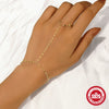 Wholesale 925 Sterling Silver Women's Hand Jewelry Ring Chain Lip Finger Bracelet Multi Layer Stacked Geometric Electroplated