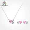 Wholesale 925 Sterling Silver Women's Jewelry With Heart Water Drop Bell Pattern Electroplated Earrings And Necklaces