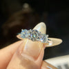 Wholesale 925 Sterling Silver Women's Moissanite Ring With Four Claw Geometric Design And Electroplating
