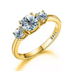Wholesale 925 Sterling Silver Women's Moissanite Ring With Four Claw Geometric Design And Electroplating