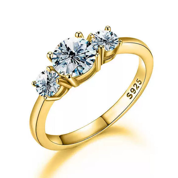 Wholesale 925 Sterling Silver Women's Moissanite Ring With Four Claw Geometric Design And Electroplating