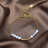 Wholesale 925 Sterling Silver Women's Natural Baroque Pearl Small Bell Geometric Style Electroplated Bracelet Jewelry