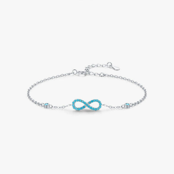 Wholesale 925 Sterling Silver Women's Unlimited Love Symbol Bracelet With Micro Inlay Geometric Styling