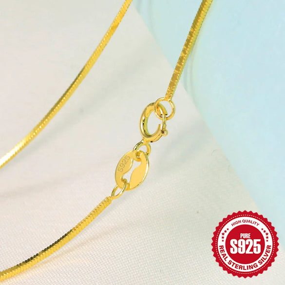 Wholesale 925 Sterling Silver Women's Water Wave Snake Bead Chain With Geometric Pattern And Electroplating