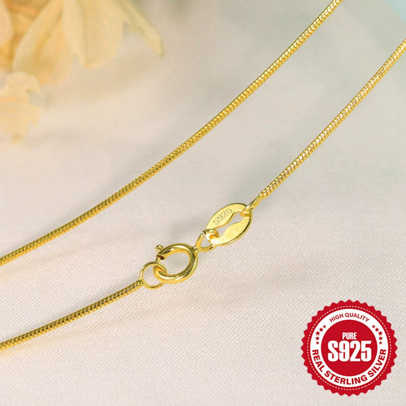 Wholesale 925 Sterling Silver Women's Water Wave Snake Bead Chain With Geometric Pattern And Electroplating