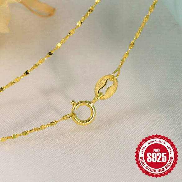 Wholesale 925 Sterling Silver Women's Water Wave Snake Bead Chain With Geometric Pattern And Electroplating