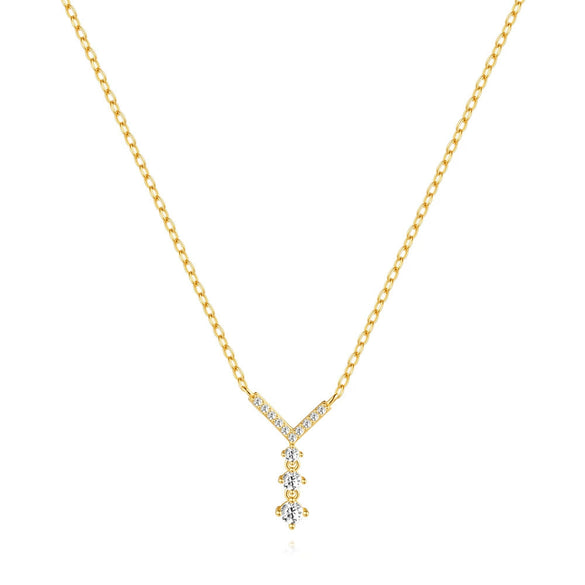 Wholesale 925 Sterling Silver Yshaped Geometric Minimalist Collarbone Necklace With Electroplating Treatment