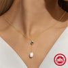 Wholesale 925 Sterling Silver Yshaped Pearl Diamond Necklace With Geometric Design And Electroplating For Women