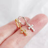 Wholesale 925 Sterling Silver Zircon Inlaid Geometric Cross Earring