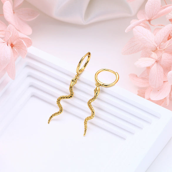 Wholesale 925 Sterling Silver Zodiac Snake Earrings For Women