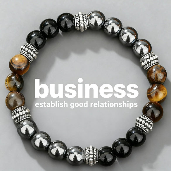 Wholesale Stone Beaded Bracelet Handmade Amethyst Lapis Lazuli Tiger Eye Unisex