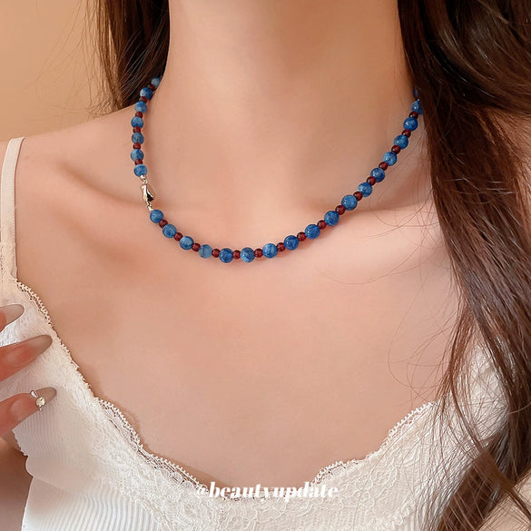 Wholesale Stone Beaded Clavicle Necklace Geometric Style Handmade For Women