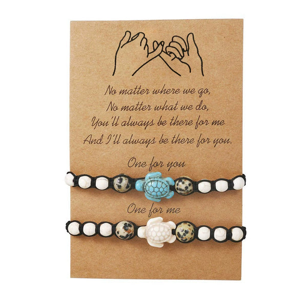 Wholesale Stone Beaded Woven Handmade Unisex Animals Zodiac Turtle Bracelet