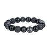 Wholesale Stone Beads Handmade Bracelet Volcanic Stone And Snowflake Stone Unisex Retro Style