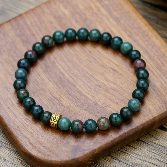 Wholesale Stone Elastic Bracelet Handmade Geometric Style Tiger's Eye Black Stone White Crystal