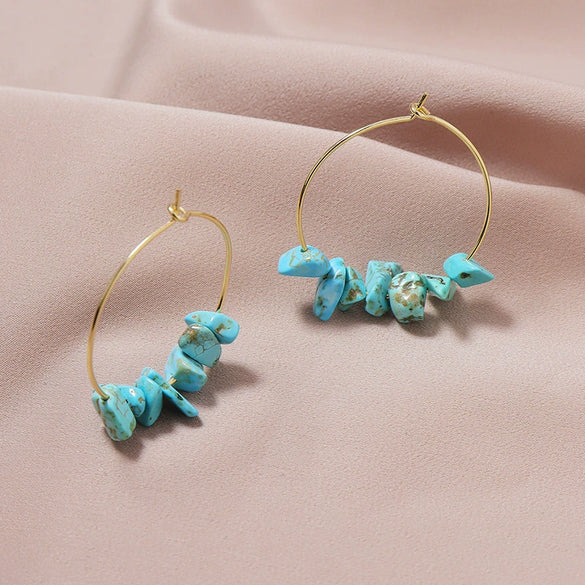 Wholesale Stone Geometric Earrings Fashion Simple Electroplated Jewelry For Women
