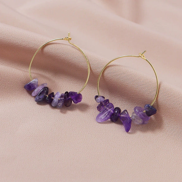 Wholesale Stone Geometric Earrings Fashion Simple Electroplated Jewelry For Women