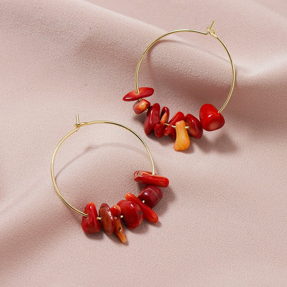 Wholesale Stone Geometric Earrings Fashion Simple Electroplated Jewelry For Women