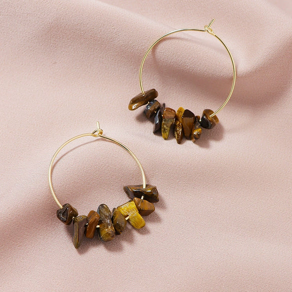 Wholesale Stone Geometric Earrings Fashion Simple Electroplated Jewelry For Women
