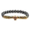 Wholesale Stone Microinlaid Zircon Skull Handmade Bracelet Unisex
