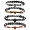 Wholesale Stone Microinlaid Zircon Skull Handmade Bracelet Unisex