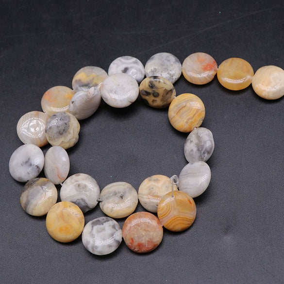 Wholesale Stone Round Cake Beaded Semifinished Necklace Jewelry Accessories Cutting Process