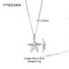 Wholesale Stone Starfish U Shape Stainless Steel Necklace With Polishing Treatment