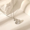 Wholesale Stone Starfish U Shape Stainless Steel Necklace With Polishing Treatment