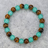 Wholesale Stone Wood Chip Weathered Beads Elastic Bracelet Handmade Geometric Jewelry Unisex