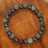 Wholesale Stone Wood Chip Weathered Beads Elastic Bracelet Handmade Geometric Jewelry Unisex