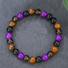 Wholesale Stone Wood Chip Weathered Beads Elastic Bracelet Handmade Geometric Jewelry Unisex