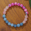 Wholesale Stone Wood Chip Weathered Beads Elastic Bracelet Handmade Geometric Jewelry Unisex