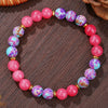 Wholesale Stone Wood Chip Weathered Beads Elastic Bracelet Handmade Geometric Jewelry Unisex