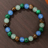 Wholesale Stone Wood Chip Weathered Beads Elastic Bracelet Handmade Geometric Jewelry Unisex