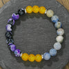 Wholesale Stone Wood Chip Weathered Beads Elastic Bracelet Handmade Geometric Jewelry Unisex