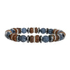 Wholesale Stone Wood Chip Weathered Beads Elastic Bracelet Handmade Geometric Jewelry Unisex