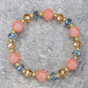 Wholesale Stone Wood Chip Weathered Beads Elastic Bracelet Handmade Geometric Jewelry Unisex