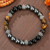Wholesale Stone Wood Chip Weathered Beads Elastic Bracelet Handmade Geometric Jewelry Unisex