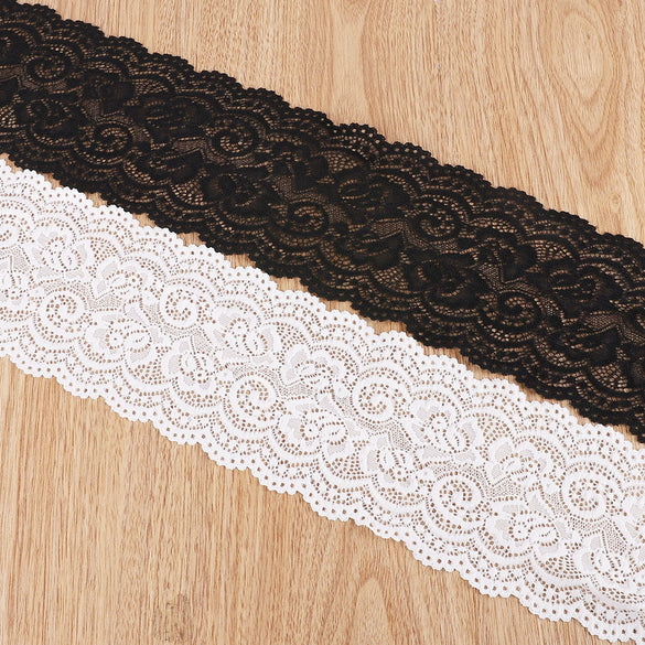 Wholesale Stretch Lace Ribbon Handmade Clothing And Bag Accessories Material In Black And White