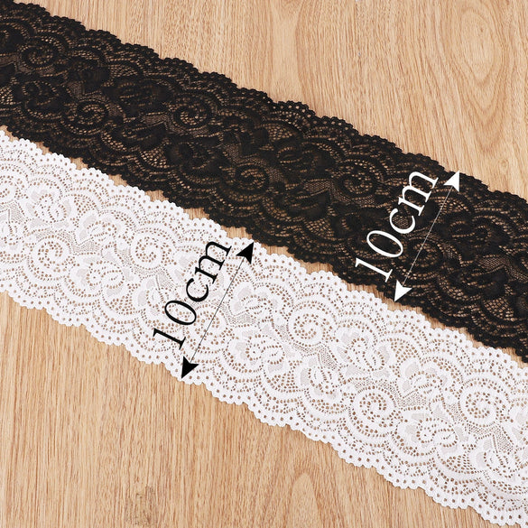 Wholesale Stretch Lace Ribbon Handmade Clothing And Bag Accessories Material In Black And White