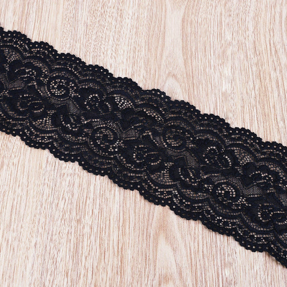 Wholesale Stretch Lace Ribbon Handmade Clothing And Bag Accessories Material In Black And White