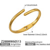Wholesale Striped Geometric Stainless Steel Electroplated 18K Gold Openended Thin Bracelet Jewelry