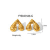 Wholesale Striped Smooth Polished Stainless Steel Earrings With Butterfly Design High Sense Style Pvd Furnace Real Gold Electroplating
