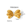 Wholesale Striped Smooth Polished Stainless Steel Earrings With Butterfly Design High Sense Style Pvd Furnace Real Gold Electroplating