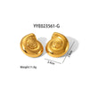 Wholesale Striped Smooth Stainless Steel Earrings With Geometric Design And Pvd Furnace Real Gold Electroplating For Women