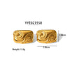 Wholesale Striped Smooth Stainless Steel Earrings With Geometric Design And Pvd Furnace Real Gold Electroplating For Women