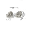 Wholesale Striped Smooth Stainless Steel Earrings With Geometric Design And Pvd Furnace Real Gold Electroplating For Women