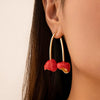 Wholesale Stud Earrings Alloy Fruit Red Cherry Sweet Style Electroplated For Women