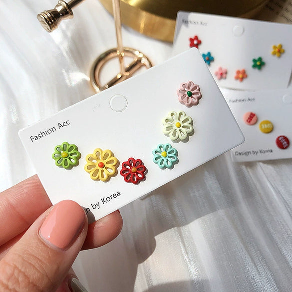 Wholesale Stud Earrings Alloy S925 Silver Needle Flower Style Electroplated For Women