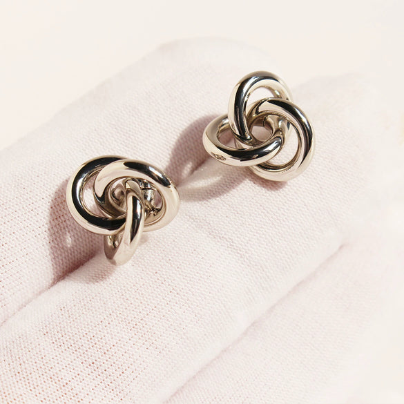 Wholesale Stud Earrings Brass 225 Silver Needle Geometric Hollow Electroplating Design For Women